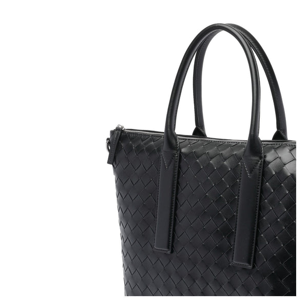 Close-up of Bottega Veneta totes hardware and fine stitching