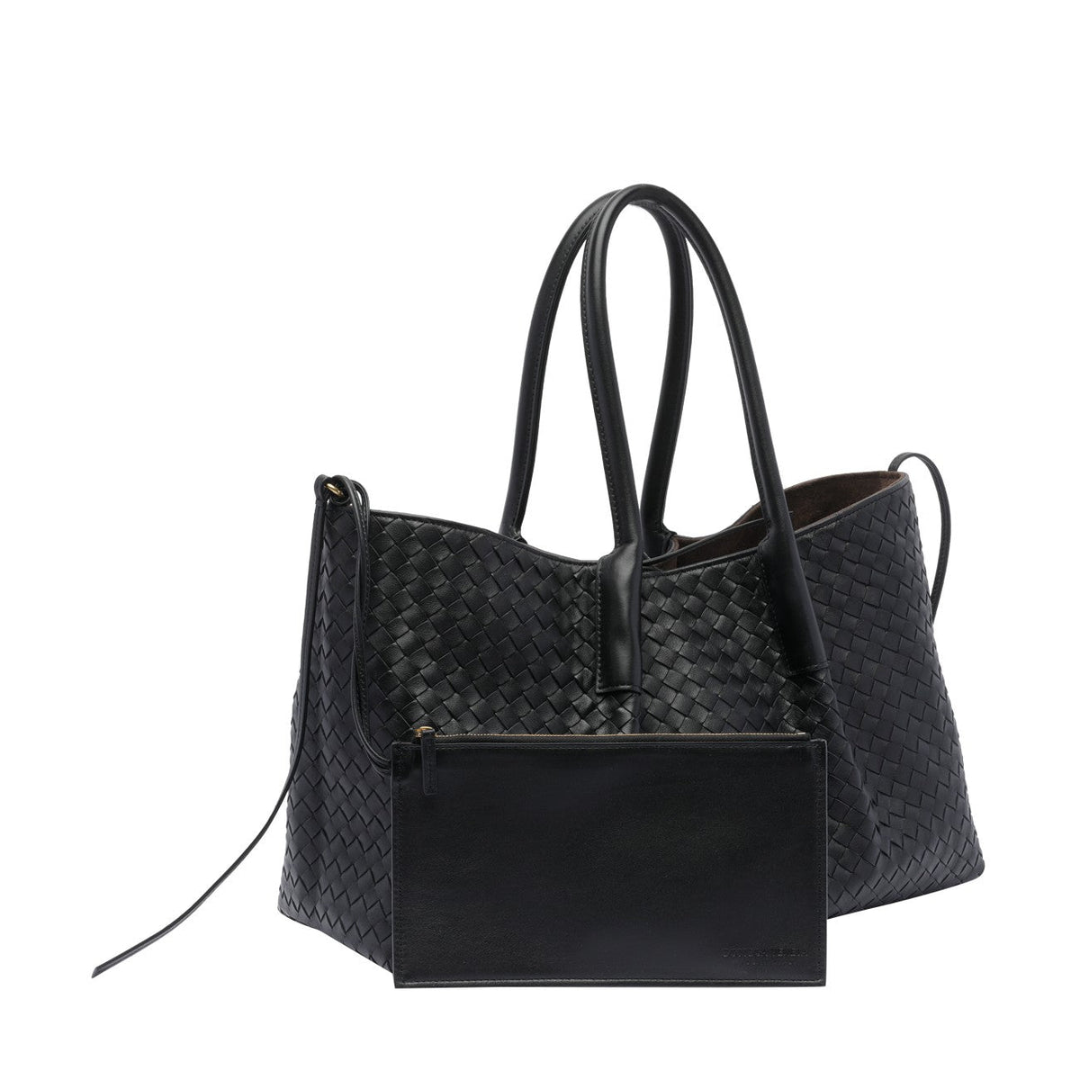 Close-up of Bottega Veneta totes hardware and fine stitching