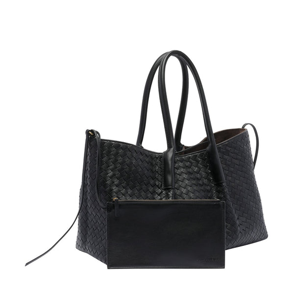 Close-up of Bottega Veneta totes hardware and fine stitching
