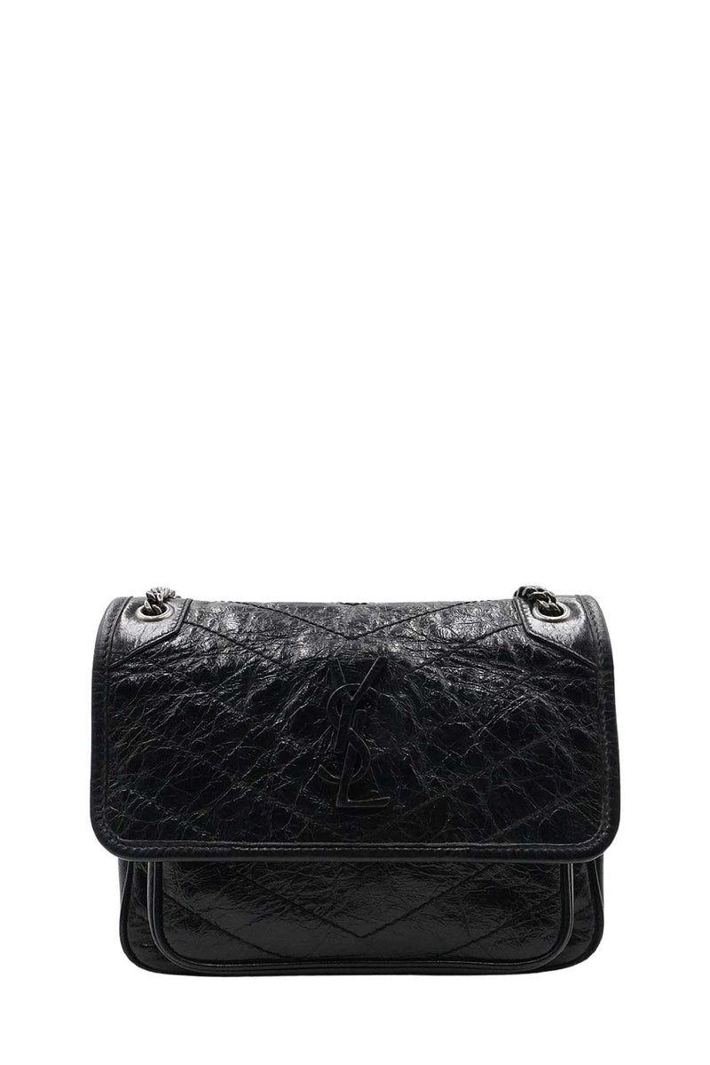 Saint Laurent Accessories- Saint Laurent Baby Niki Crinkle Black Premium Everyday Designer Accessory