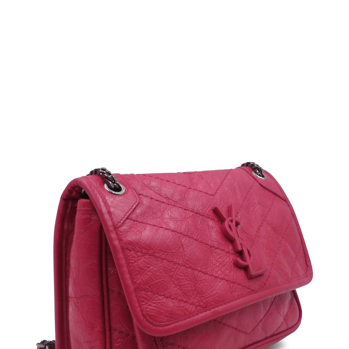 Saint Laurent Bags? Saint Laurent Baby Niki Crinkle Fuchsia Premium Designer Shoulder Bag