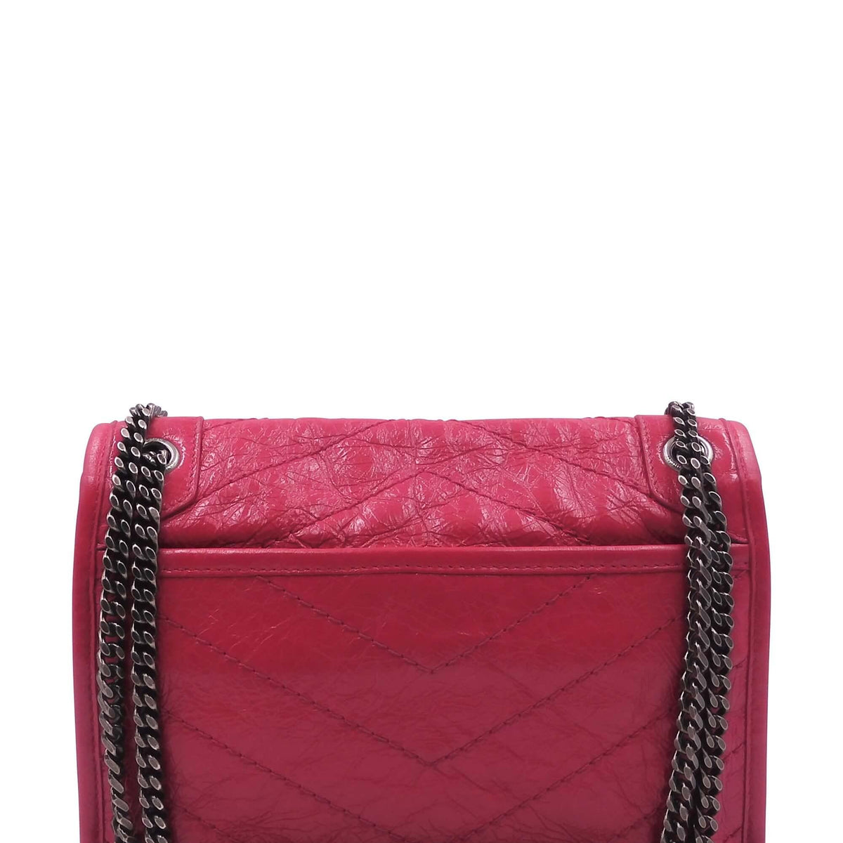 Saint Laurent Bags- Saint Laurent Baby Niki Crinkle Fuchsia Luxury Designer Leather Handbag