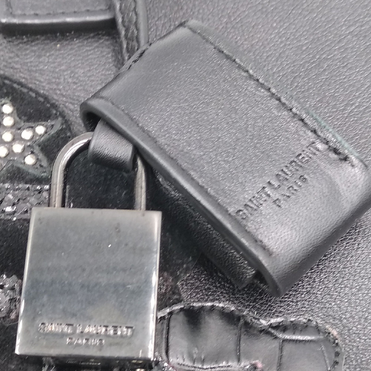 Close-up of Baby bags hardware and fine stitching