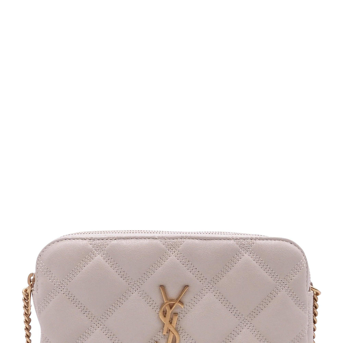 Saint Laurent Bags? Saint Laurent Becky Double Zip Pouch Shoulder Bag Dusky White Luxury Designer Leather Handbag