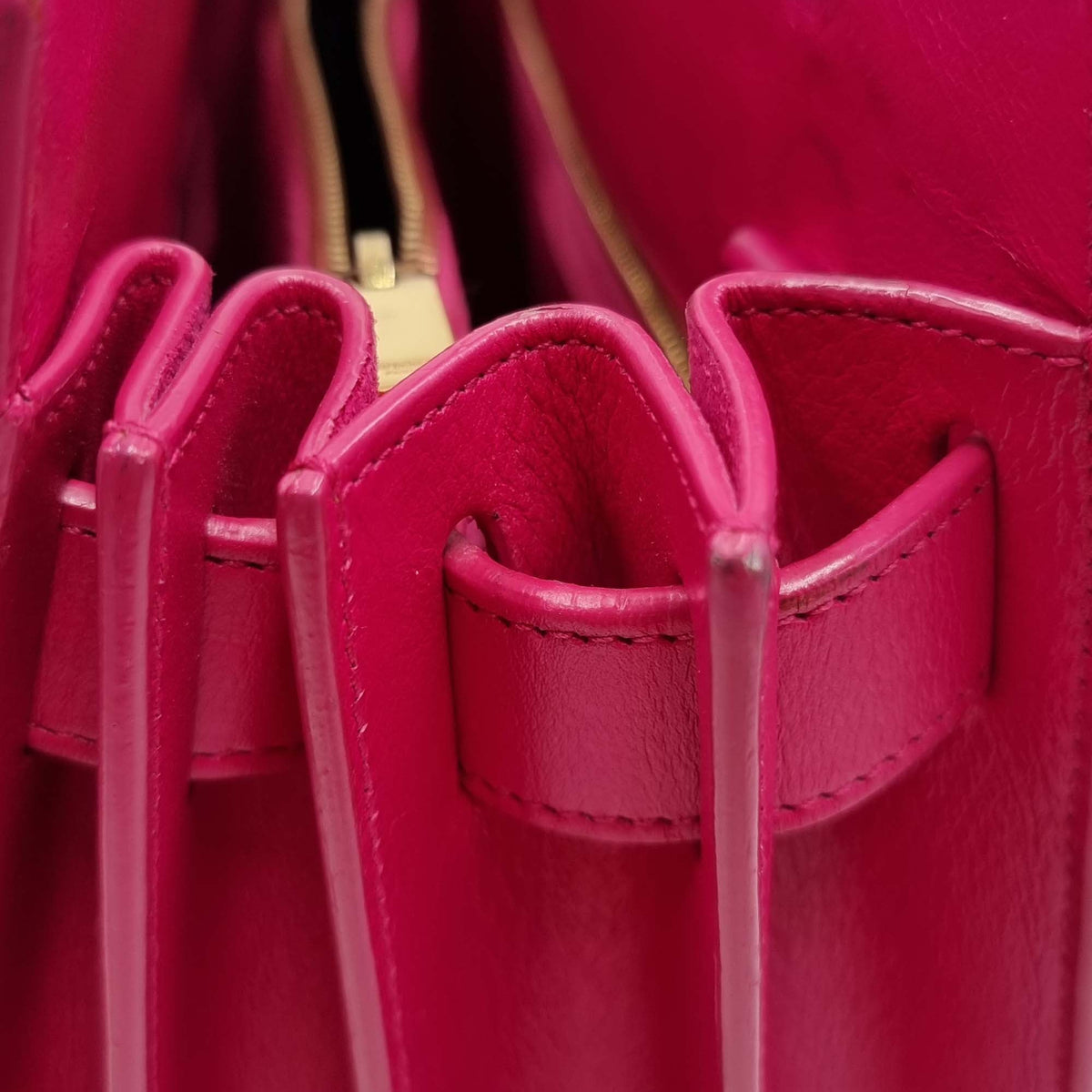 Close-up of Classic bags hardware and fine stitching
