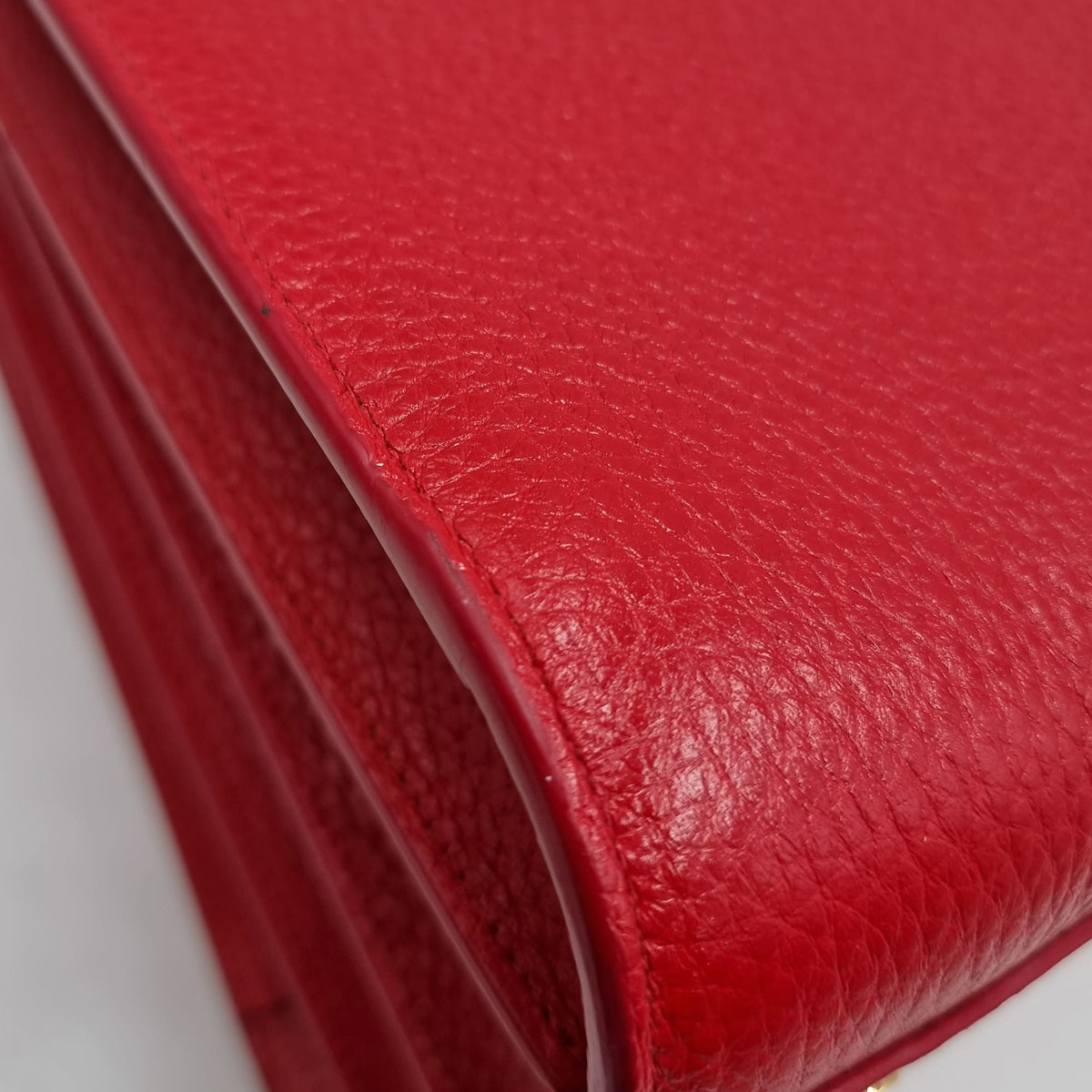Close-up of Classic bags hardware and fine stitching