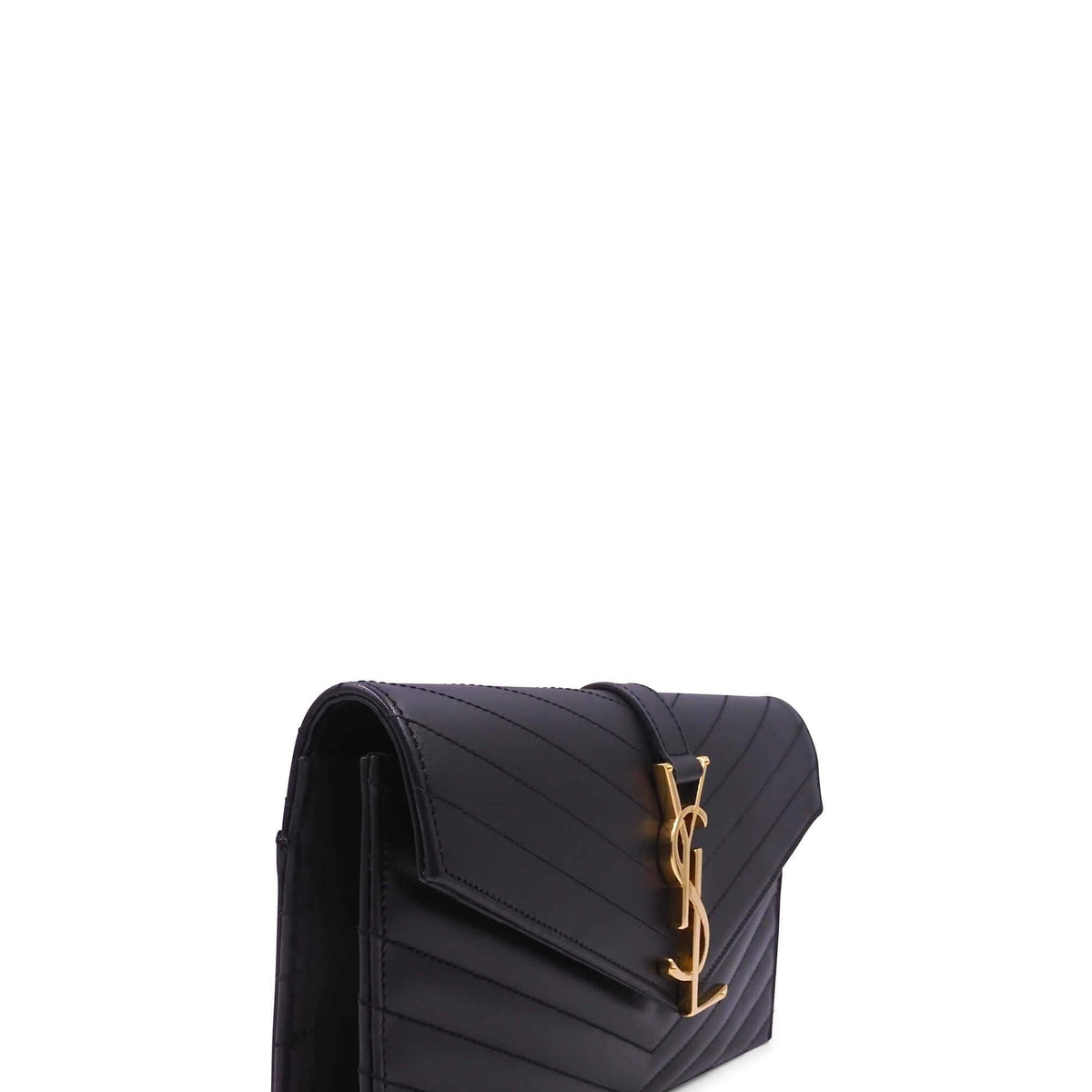 Close-up of Envelope bags hardware and fine stitching