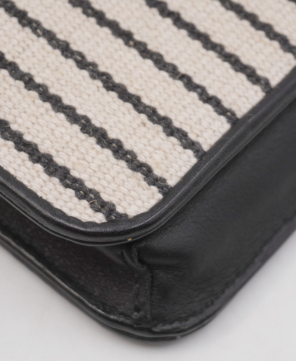Close-up of Monogram bags hardware and fine stitching