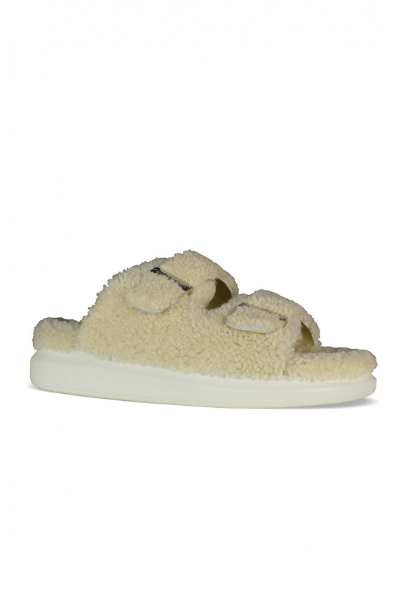 Alexander McQueen Shoes? Alexander Mcqueen Men Shearling-Lined Slides Premium Designer Casual Shoes