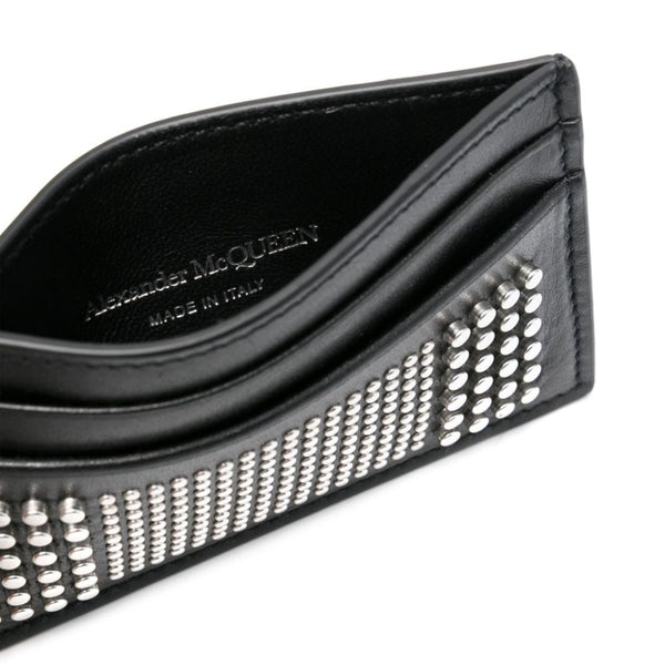 Alexander McQueen Wallets? Alexander Mcqueen Men Studded Leather Card Case Premium Leather Designer Wallet