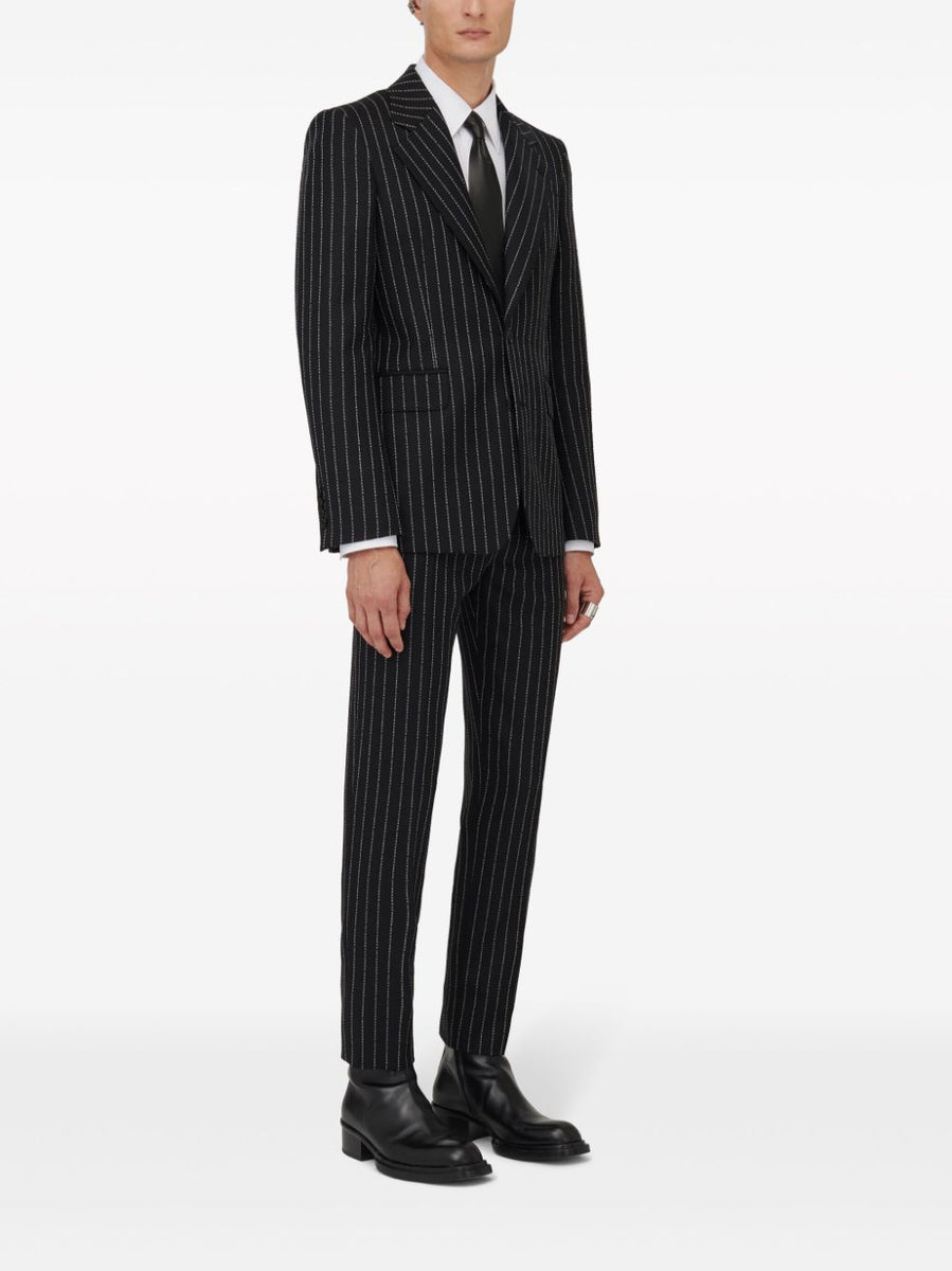Alexander McQueen Jackets? Alexander Mcqueen Men Pinstripe Single-Breasted Jacket Luxury Designer Outerwear Jacket