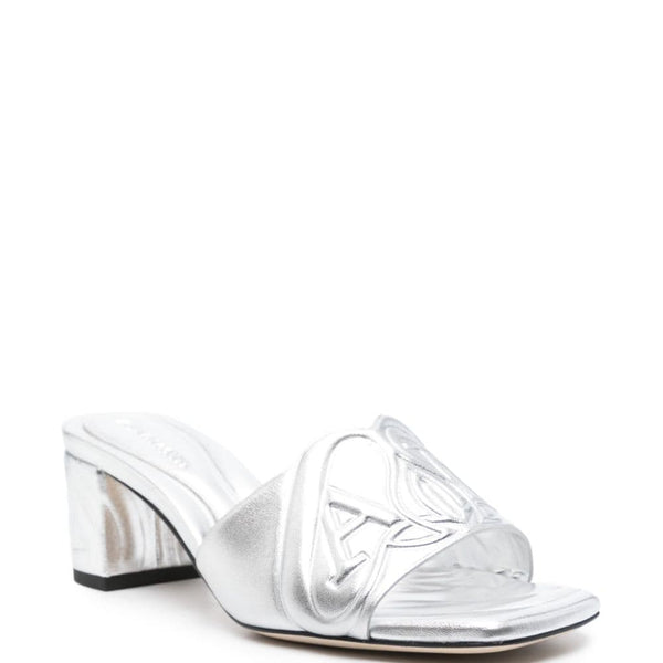 Alexander McQueen Shoes? Alexander Mcqueen Women Metallic Leather Heel Sandals Comfortable Everyday Designer Shoes