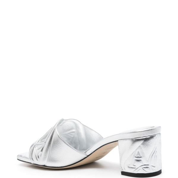 Alexander McQueen Shoes? Alexander Mcqueen Women Metallic Leather Heel Sandals Comfortable Everyday Designer Shoes
