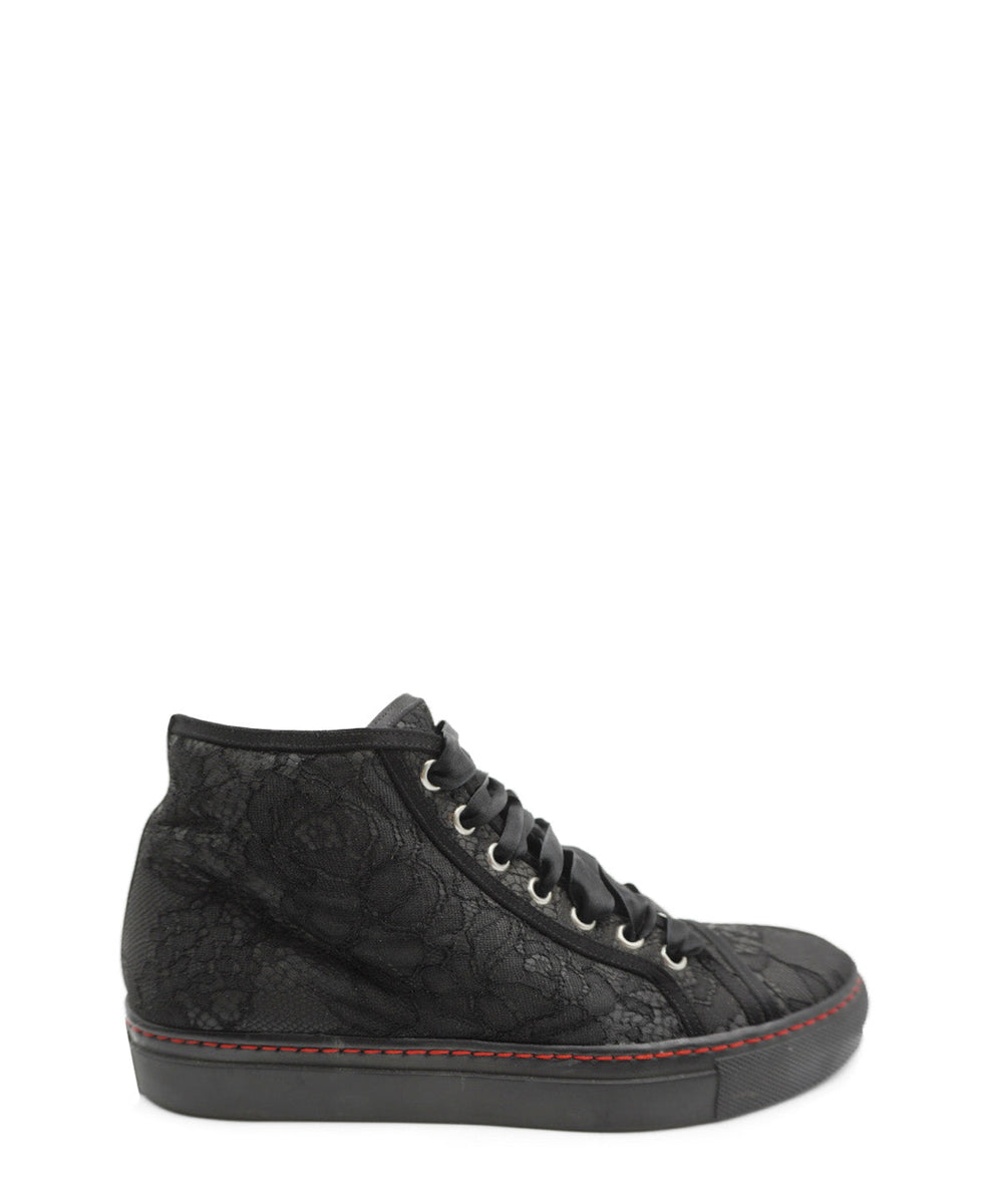 Valentino Bags? Valentino Black Lace Ribbon High Top Sneakers Black Elegant Everyday Designer Handbag